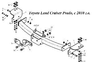 Фаркоп на Toyota Land Cruiser Prado, с 2010 г. в.  Город Стерлитамак